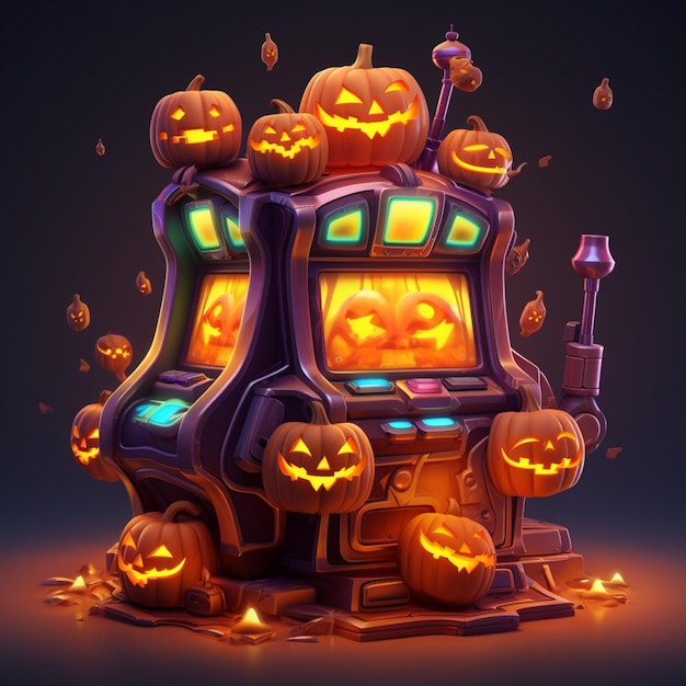 Halloween-Casino-Spielautomat mit Kürbissen