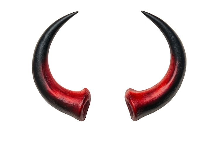Foto halloween chifres do diabo vermelho recorte satanás chifres de personagem elemento de design
