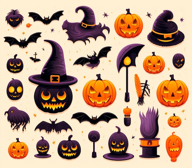 Halloween-Clipart-Kürbisse-Muster