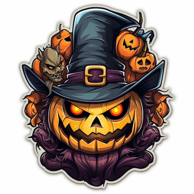 Halloween Cute Little Witch Arte vetorial digital em um fundo transparente