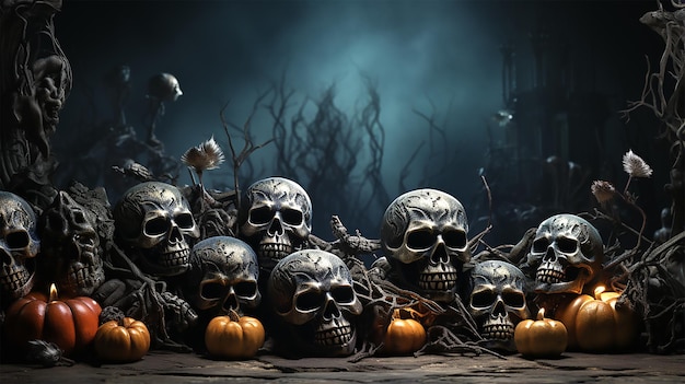 Halloween-Design mit Copyspace