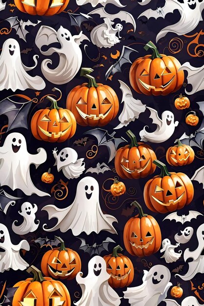 halloween_detallado_calabazas_y_fantasmas_murciélagos_espalda_blanca