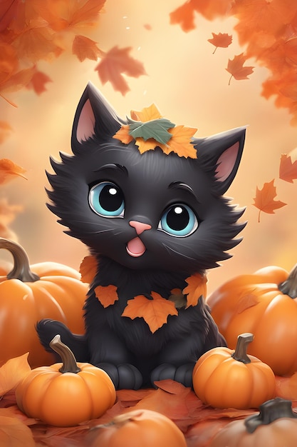 Halloween e ilustração de gato