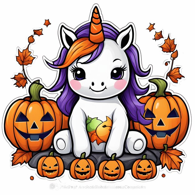 Foto halloween-einhorn-t-shirt-design