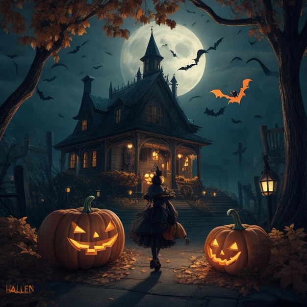 halloween escuro e misterioso halloween noite arte halloween dia halloween fundo