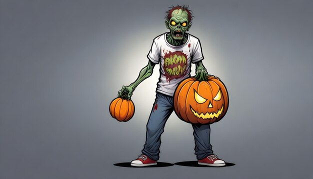 Foto halloween farbenfroher zombie