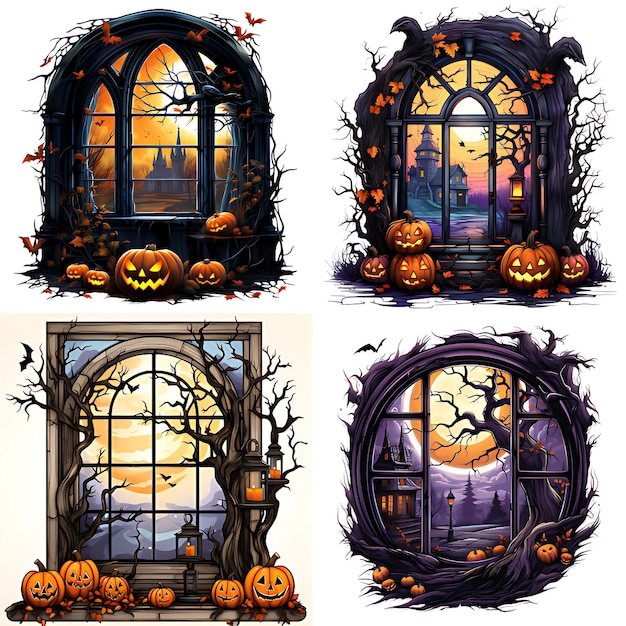 Halloween-Fenster AIGenerated