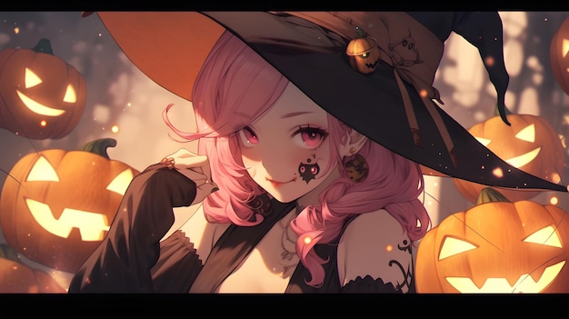 Halloween Fledermäuse Tapete Hintergrund Kürbis Mädchen