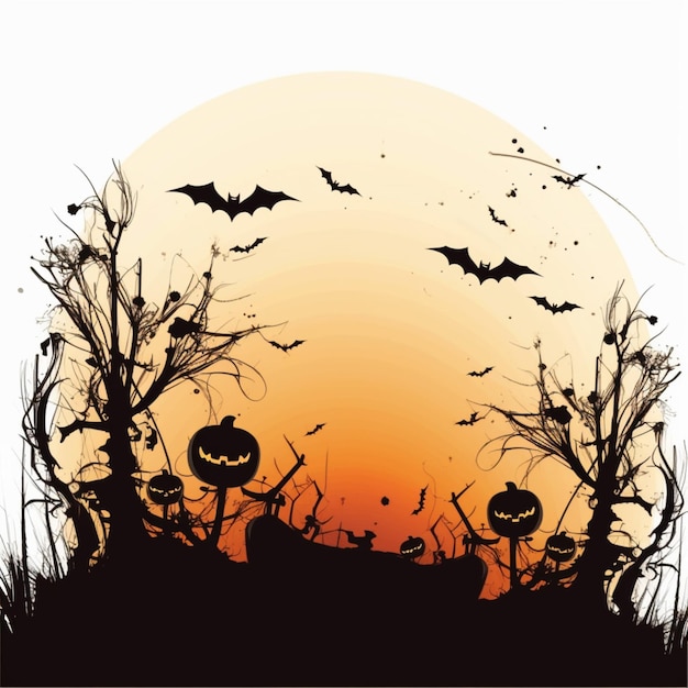 Halloween-Flyer mit weißem Hintergrund in hoher Qualität