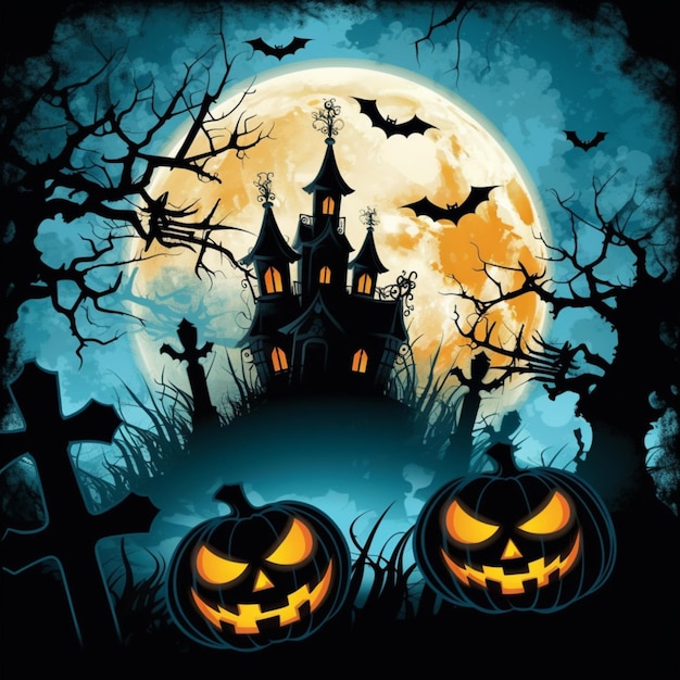 Halloween-Flyer mit weißem Hintergrund in hoher Qualität