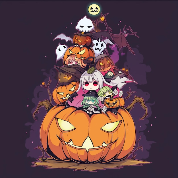 Halloween-Grafik-T-Shirt-Kunstwerk-Illustration