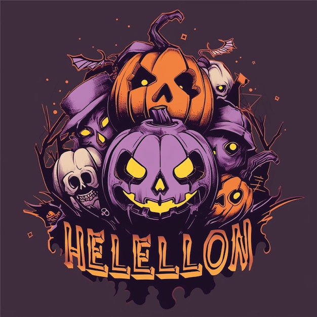 Halloween-Grafik-T-Shirt-Kunstwerk-Illustration