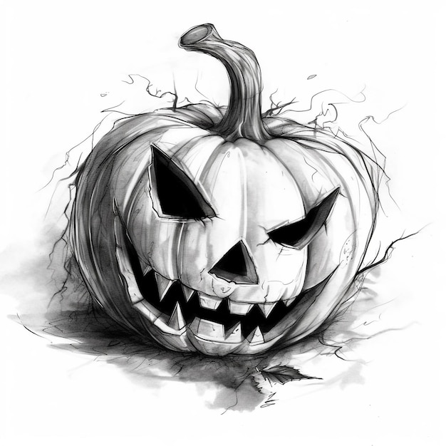 Foto halloween gruseliges doodle-sketch