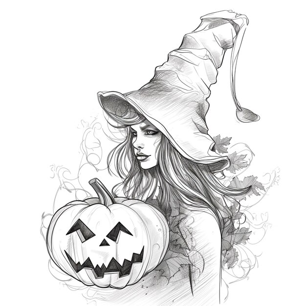 Foto halloween gruseliges doodle-sketch