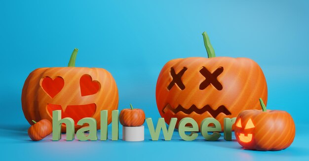 Foto halloween-grußdesign halloween-text mit kürbis halloween-werbeplakat oder -banner