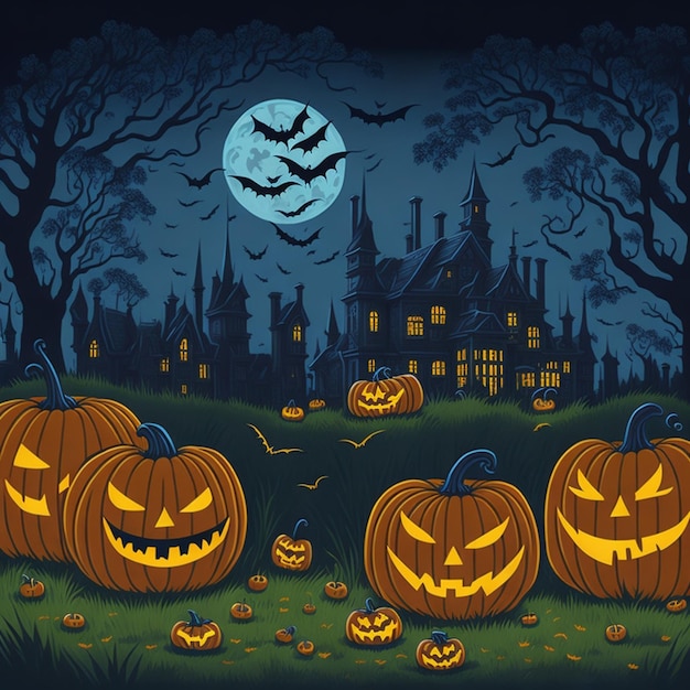 Halloween Haunted Mansion Jack Lanterns