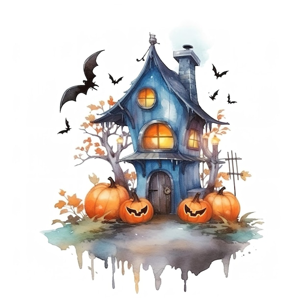 Halloween-Hausillustration