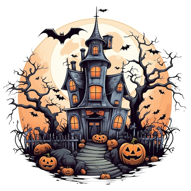 Halloween-Hausillustration