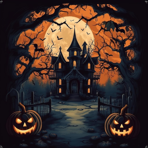 Halloween-Hausillustration