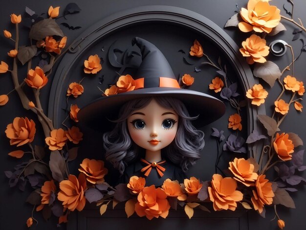 Halloween-Hexe-Hintergrund Halloween-Hexen in der Stadt Halloween-Hexe kocht in ihrem Kessel
