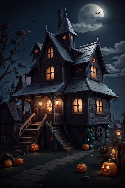 halloween hexenhaus dunkle nacht stimmung
