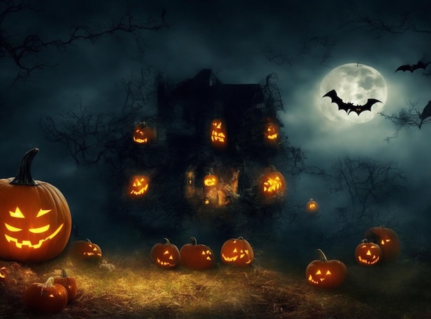 Foto halloween-hintergrund generative ki