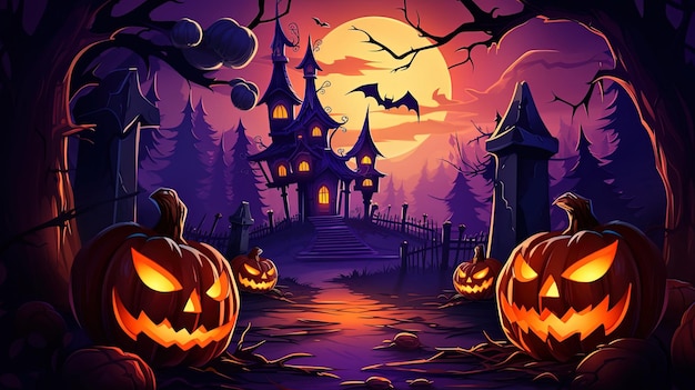 Halloween-Hintergrund im Cartoon-Papierstil