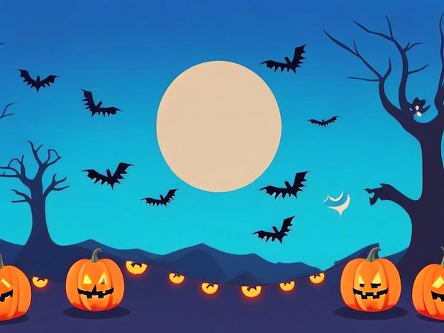 Halloween-Hintergrund im flachen Design