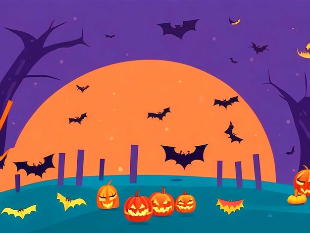 Halloween-Hintergrund im flachen Design