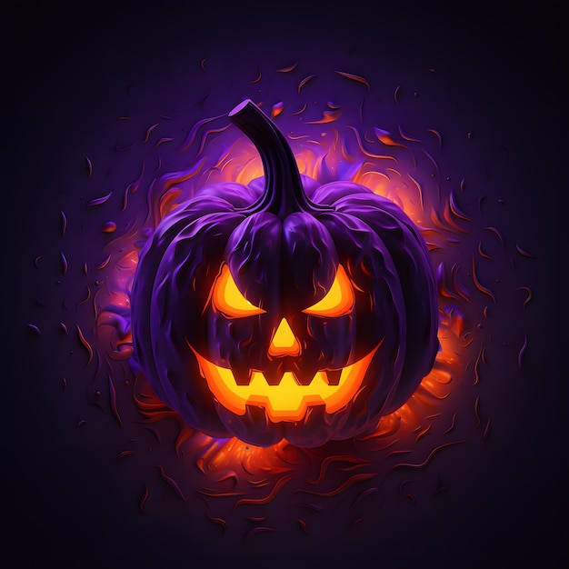 Halloween-Hintergrund mit farbigem Kürbis auf dem Hintergrund, Draufsicht, Kopierraum