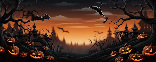 Foto halloween-hintergrund mit halloween im stil von dunkelheit und licht