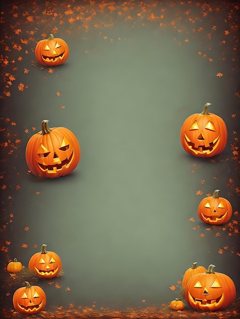 Halloween-Hintergrund mit Kürbis und Ai-generiertes Foto