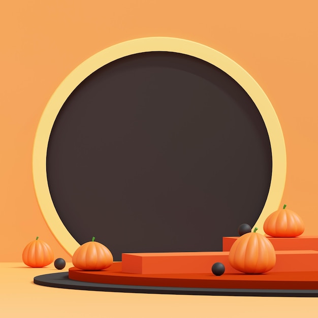 halloween-hintergrund mit podium für produktanzeige.