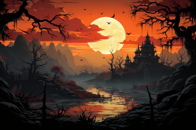 Halloween-Hintergrunddesign Halloween-Thema-Illustration Kreatives neues professionelles Design