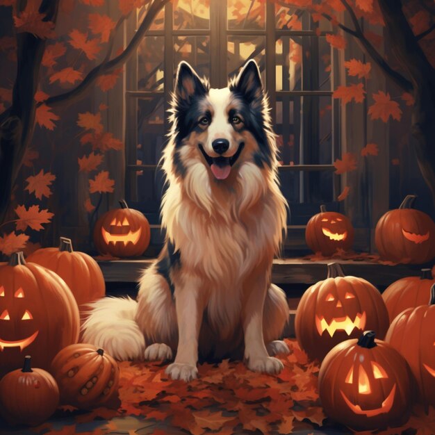 Halloween-Hund-Generativ-Ai-Bild