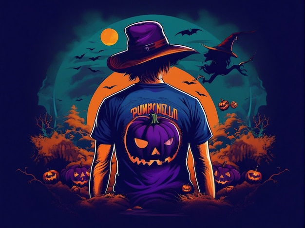 Halloween-Illustration für den T-Shirt-Druck