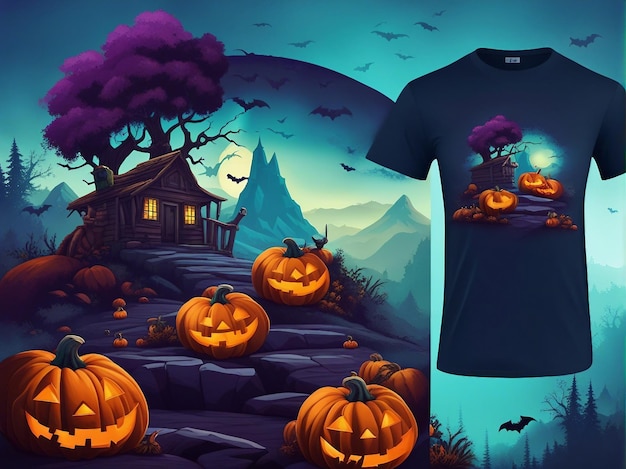 Halloween-Illustration für den T-Shirt-Druck