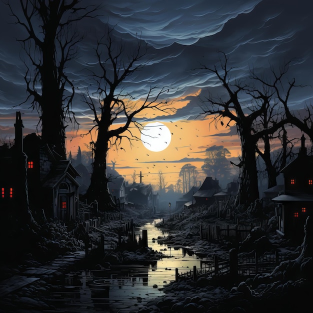 Halloween-Illustrationskunstdesign