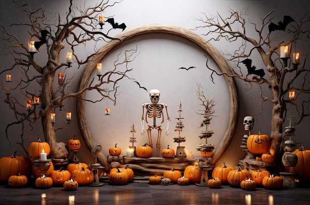halloween imagem de fundo realista no estilo de fundos minimalistas formas circulares luz