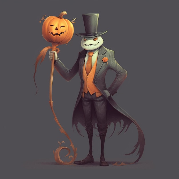 Halloween jack o lantern personagem de espantalho