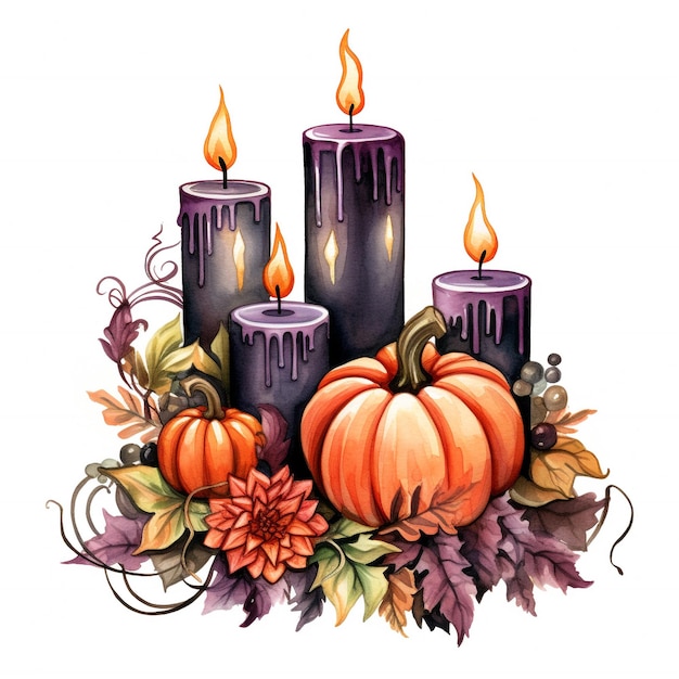 Halloween-Kerze-Blumenarrangement