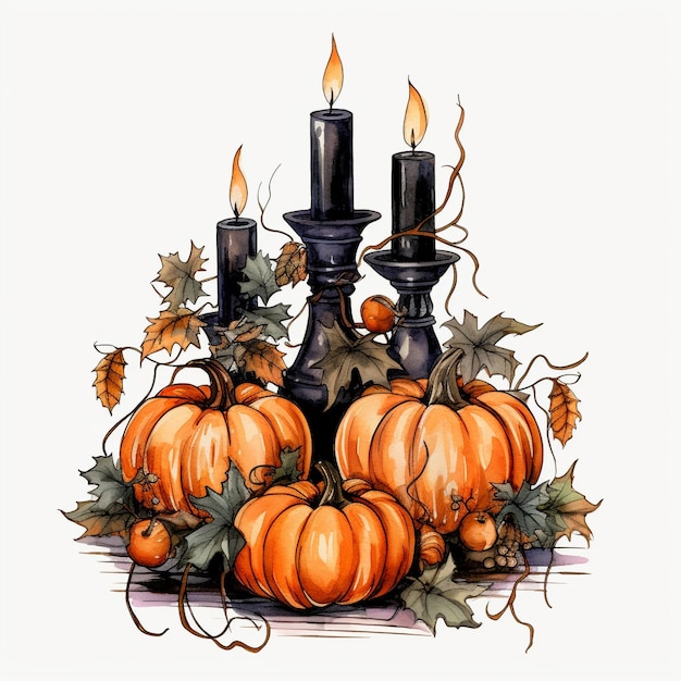 Halloween-Kerze-Blumenarrangement