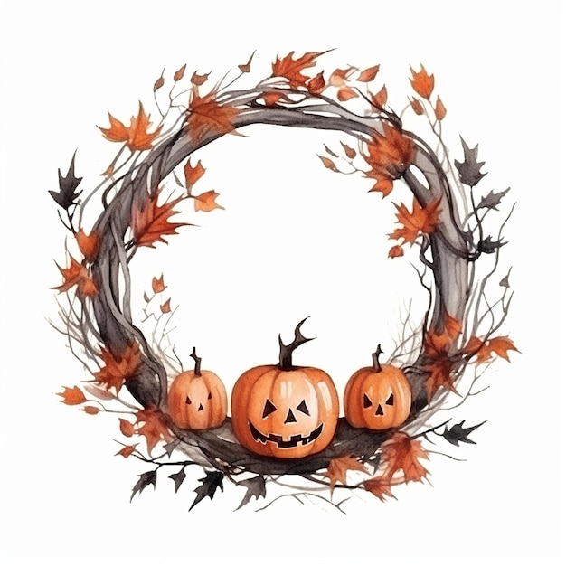 Halloween-Kranz Halloween-Rahmen Generativ ai