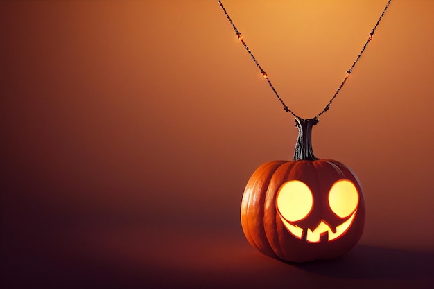 halloween-kürbis auf schwarz rendern 3d-illustration