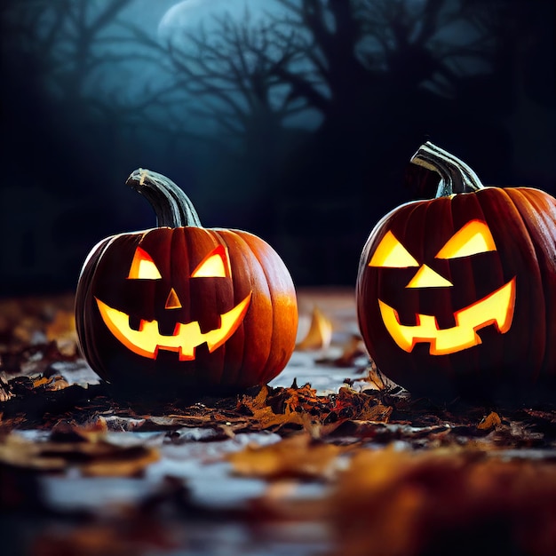 Halloween-Kürbis Halloween-Hintergrund mit digitaler Kunst des Kürbises