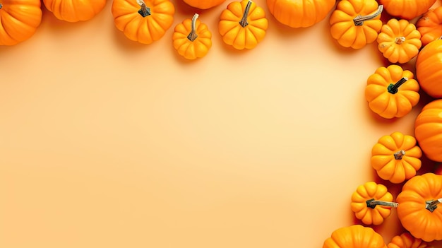 Halloween-Kürbis orange Schwarz-Weiß-Kopierraum mit einfarbigem Herbsthintergrund