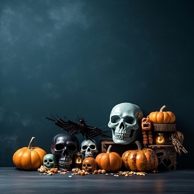 Foto halloween-kürbismalerei illustration hintergrund