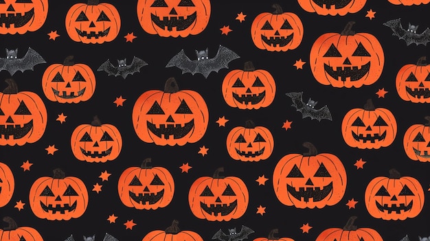 Halloween-Kürbisse auf schwarzem Hintergrund