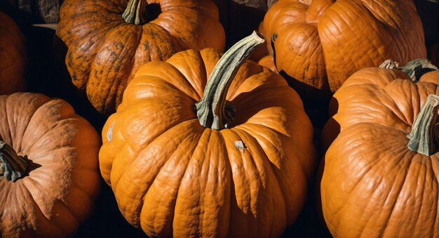 Halloween-Kürbisse Herbst-Hintergrund mit KI generiert