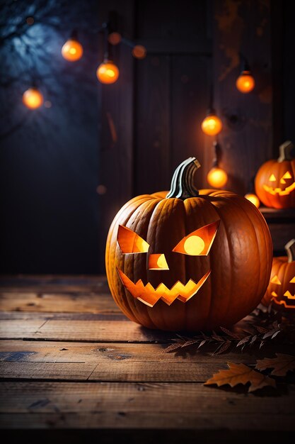 halloween leerer Holztisch verschwommener heller Hintergrund